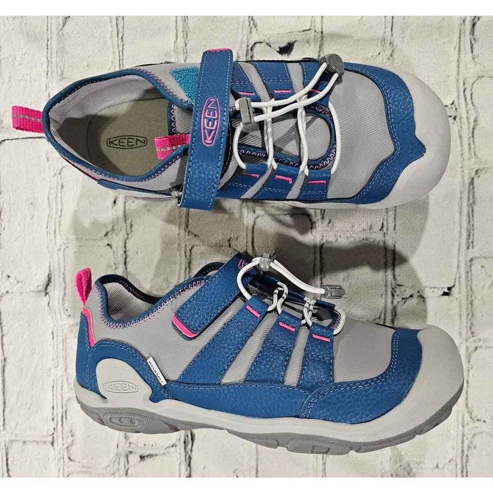 Keen Knotch Hollow Trail Hiking Water Shoes Lace Lock Blue Grey YOUTH SIZE 5